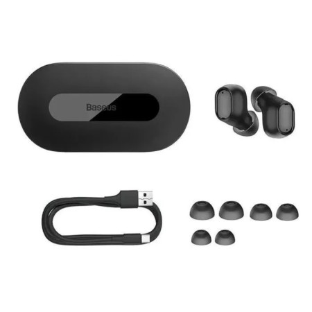 Wireless headphones Baseus EZ10, vacuum, BT 5.3, 40/300 mAh, black-5