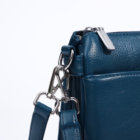 Bag Cross-Bodi with a zipper, blue color-5