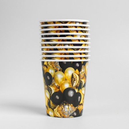 A single -single -paper glass "Black Gold", balls, 250 ml-1