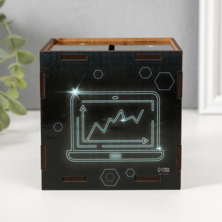 Piggy bank Cube "Cash Magnet" 10x10x10 cm-3