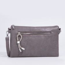 Bag Cross-Bodi with a zipper, gray color