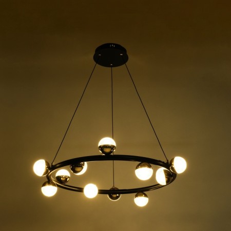 Lamp with PDD "Ricardo" 12xLD 40W black and gold 75x75x16-116 cm-3