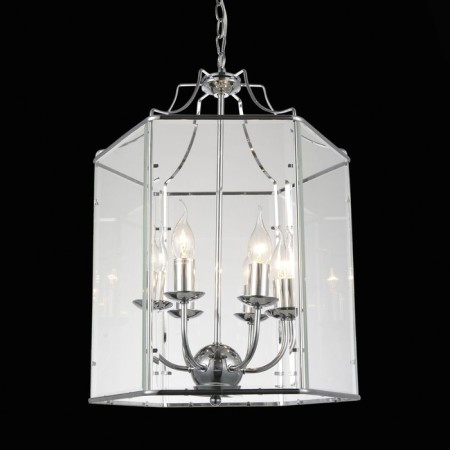 Suspended chandelier ST LUCE. SL228.103.06. TERSO. 6x40 watts, E14, 40x40x56 cm, chromium color