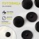 Buttons on the leg, d = 21 mm, black color
