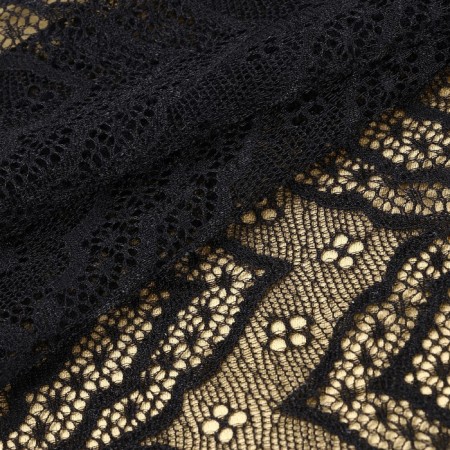 Lace elastic fabric, 220 mm × 2.7 ± 0.5 m, black color-1