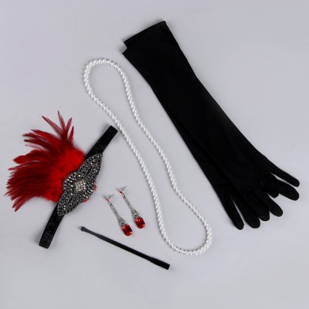 New Year's carnival set "Lady", (dressing+gloves+earrings+beads+mouthpiece), for the New Year-10