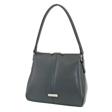 Bag women, genuine leather, black 27x8x24 cm