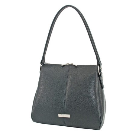 Bag women, genuine leather, black 27x8x24 cm