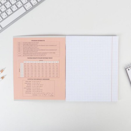 A notebook 48 sheets, A5, characters, with reference materials “September 1: Algebra”, cover coated cardboard 230 gr., Inner block in a cage 80 gr., Whiteness 96%-2