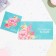 Mini-postcard "Happy Birthday!" turquoise background, 6.5x6.5 cm