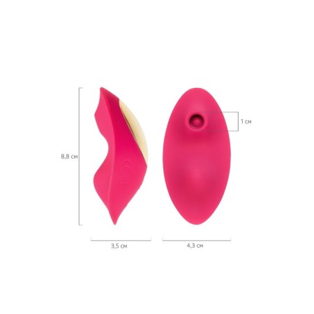 Liner in panties with vacuum-wave stimulation Jos Pimpit, silicone, pink, 9 cm-3