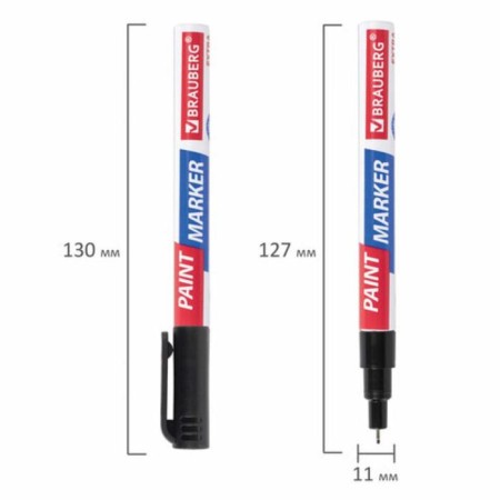 Marker-color (varnish) 1.0 mm Brauberg Extra, Black, Improved Nitro-base, Alum/Corpine 151960-12