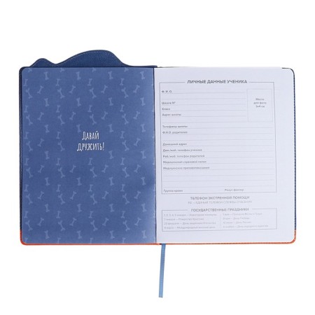 School diary for grades 1-11, "Shibaine in a shark costume", a solid cover with foam rubber, artificial leather, figured cutting, liesse, 48 sheets, block 80g/m2-3