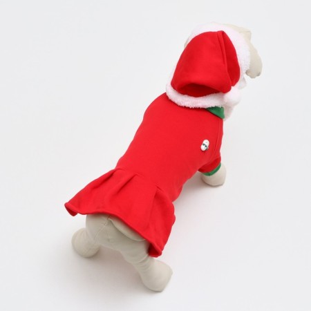 New Year's costume "Snow Maiden" for dogs, size L, red (DS 34, Osh 30, OG 44 cm)-2