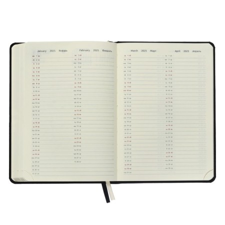 Dated diary 2024 A5 176 sheets, Devente.emblem, solid cover of artificial leather, lies, cream block 70 g/m2, black-9