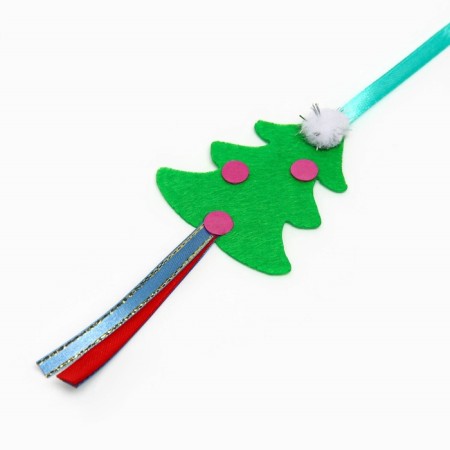 Domestico-cock on a wooden stick for cats, green,-3