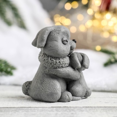 Figure soap "Mom Bunny" gray, 65g, 7x5x7cm-1