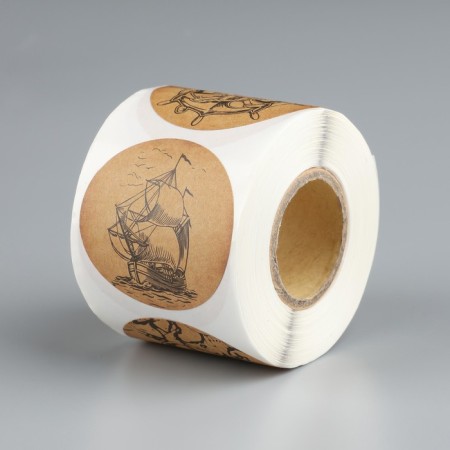Stick Paper "Sea. Ship" Craft D = 3.8 cm 252 pcs in roll-5
