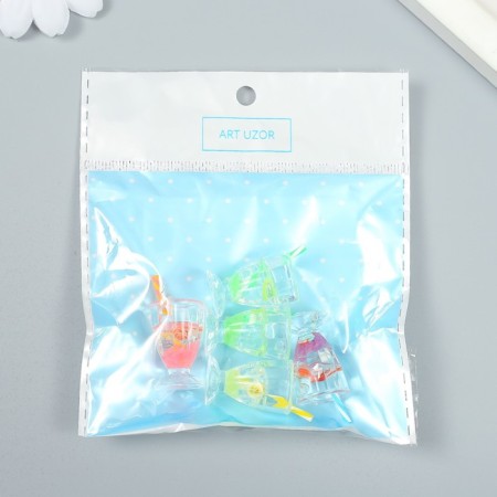 Decor for creativity plastic "glass with lemonade" mix 1.5x1.5x3.5 cm-3