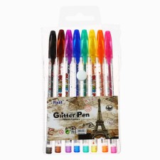A set of gel pens, 8 colors, metallic, in a blister