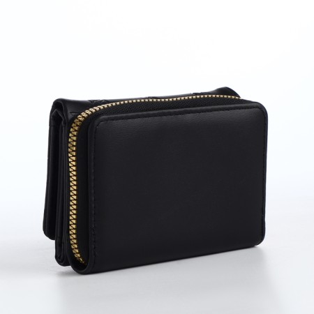 Women's wallet on the button, black color-1