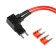 The extension cord is double, mini 10a, wire 15 cm
