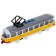 Model "Tram", 21.5 cm, 3 buttons, light light, inertia, yellow color