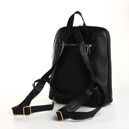 City backpack on a zipper, black color-1