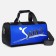 Sports bag with zipper, long belt, black color/cornflower