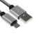 MicroUSB cable - USB, 2.1 a, nylon braid, 1 meter, silver
