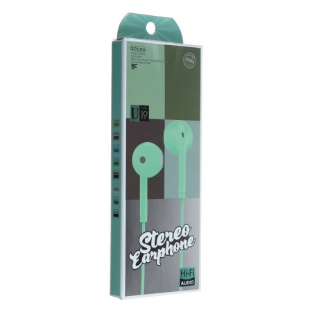 U19 headphones, wired, inserts, 1 m, jack 3.5 mm, green-2
