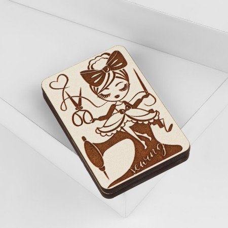 Magnetic needle "Girl with scissors", 8 × 5.5 cm-1