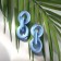 Earrings Metal "Chain" Round link, Blue color