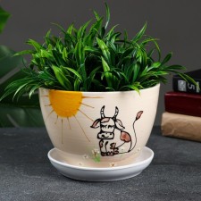 Flower “Layer” pot of 1.65 l, white