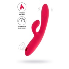 Vibrator with vacuum-wave stimulation Jos Enila, silicone, pink color, 23 cm