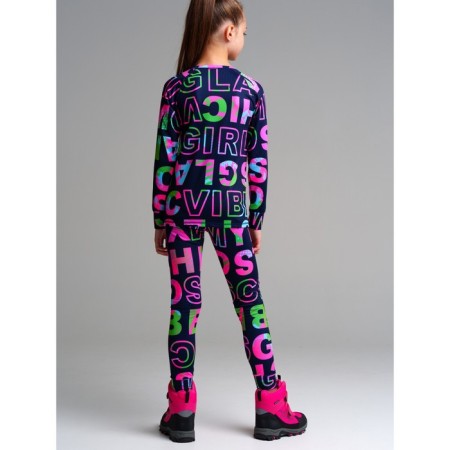 Thermal complex for girls: trousers, sweatshirt, height 140 cm-3