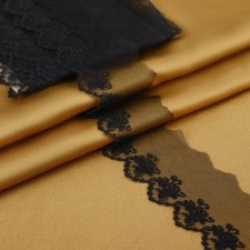 Lace on a grid, 65 mm × 9 ± 0.5 m, black color