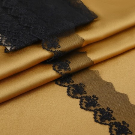 Lace on a grid, 65 mm × 9 ± 0.5 m, black color