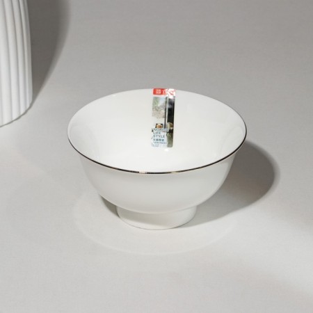 Porcelain bowl “Golden line”, 300 ml, white color-3