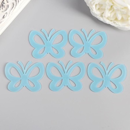 Plastic sticker phosphorus "butterflies" set 5pcs mix 17x12 cm-1