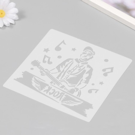 Stencil plastic "rock and roll" set 10 pcs 15x15 cm-2