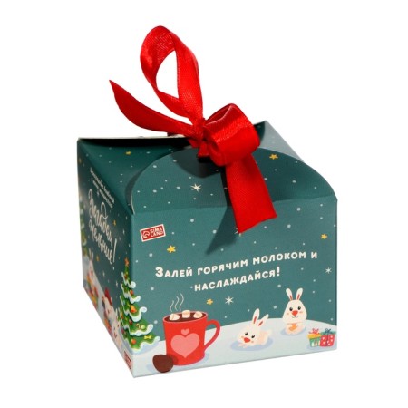 New Year. Chocolate bomb "Bunny among the Christmas trees" with marshmallow, 38 g-3