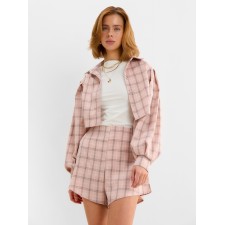Комплект женский (блузка, шорты) MINAKU: Casual Collection цвет розовый клетка, размер 42