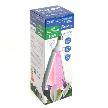 Feron, E27, 30 W, 175-265 V plants, pink light-7