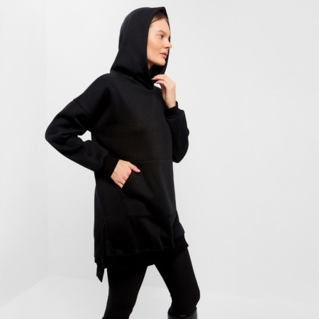 Feminine hoodies, black color, size 48-1
