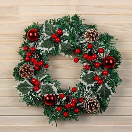 New Year's Wreath D-30 cm "Forest Festival" Berries leaves