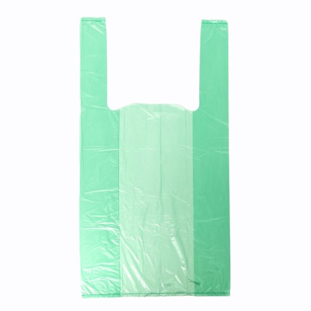 Polyethylene shirt package 24 + 12 x 45 cm, 10 μm, green