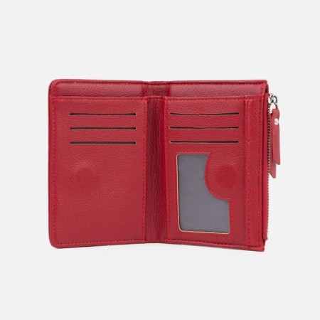 Women's wallet on a magnet, burgundy color-3