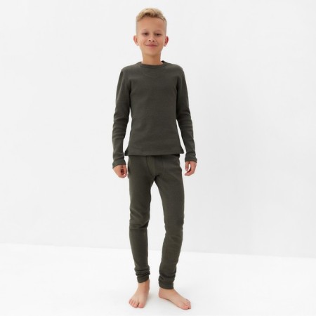 Thermal underwear for a boy (longshit, leggings) Khaki color, height 152