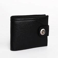 Male purse for magnet, department for bills, for maps, for coins, black color